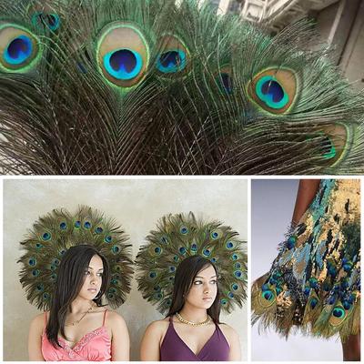 20pcs/50pcs Prírodné pávie perie Remeslá Ručná práca Svadobná výzdoba Urob si sám Plume Home 40-45cm Furni H4A5