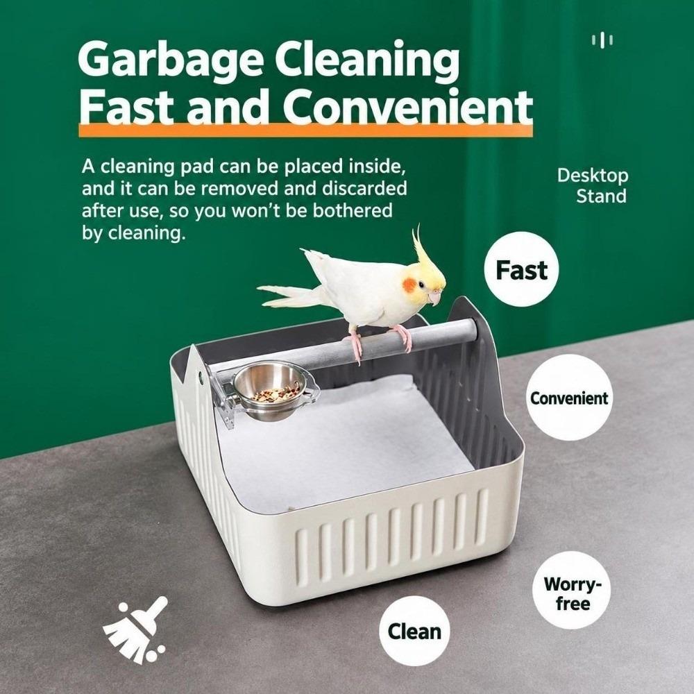 Easy Clean Parrot Fixed-Point Defecation Station Bird Defecation Station  Parakeet