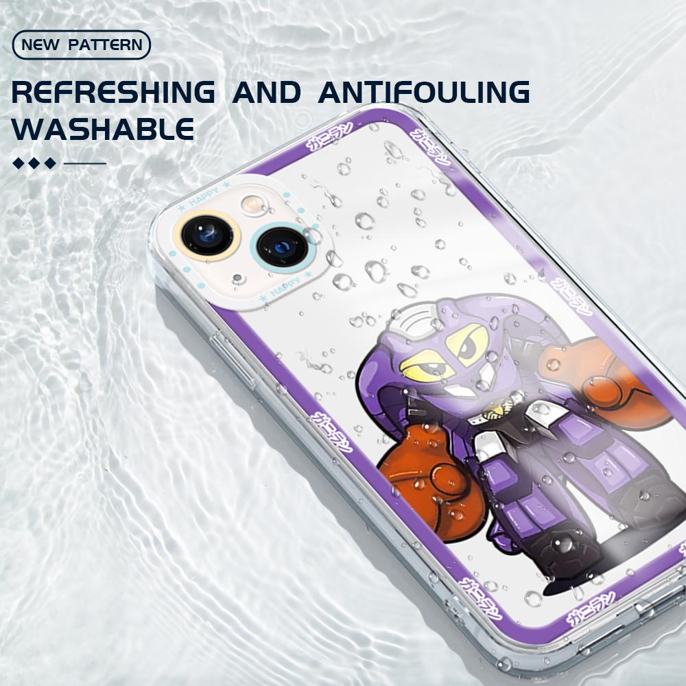 Nárazuvzdorný kreslený vzor měkké pouzdro na telefon Full Cover Camera Transparentní ochranné pouzdro pro Huawei Honor iPhone Samsung Xiaomi Redmi OPPO Realme Vivo