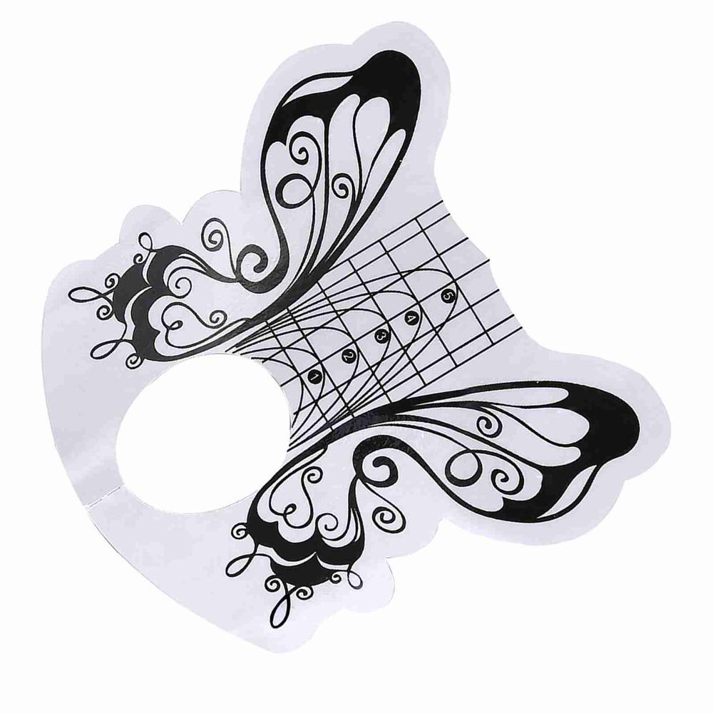 100pcs Self Adhesive Structure Oval Nail Extension Forms Home DIY Nail Design Practice