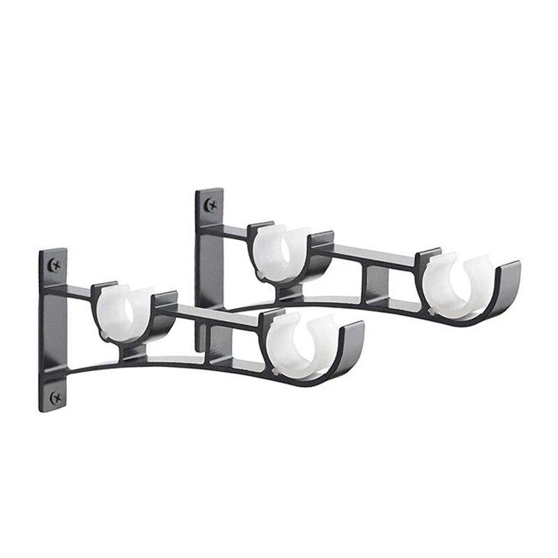 2/4pcs Aluminum Alloy Double Curtain Rod Brackets Roman Pole Bracket for Curtain Rod / Window Hardware Rod