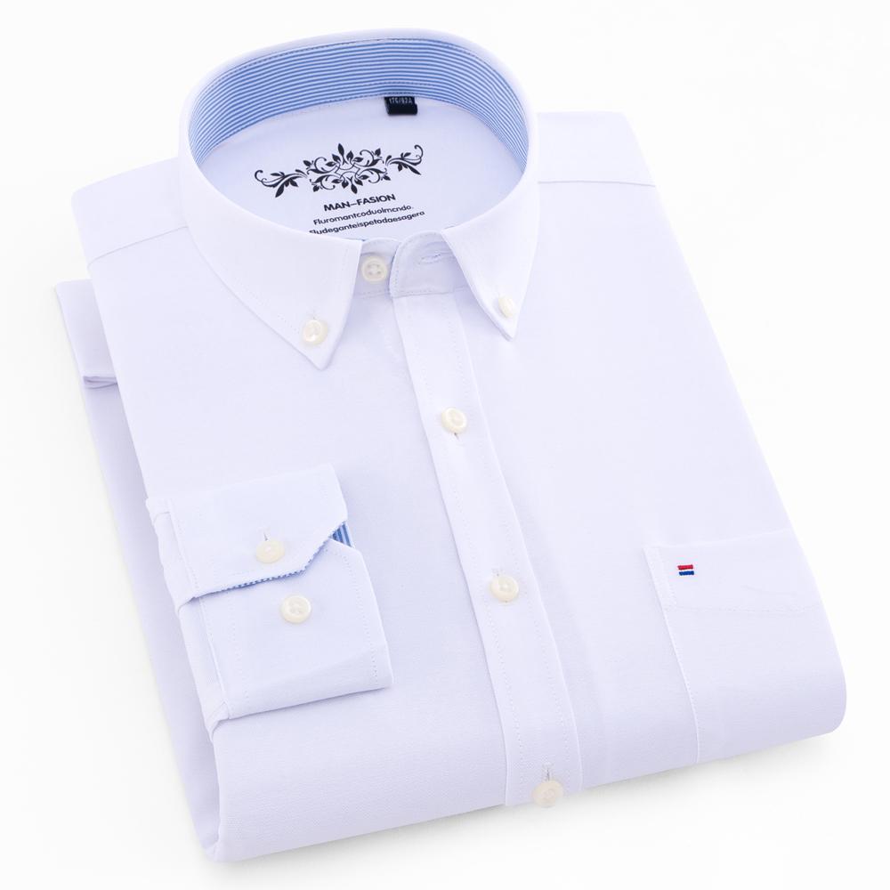 Men‘s Fashionable Cotton Blend Long Sleeve Oxford Shirt - Premium Quality Breathable, Button Up Design - Ideal for Business & Formal Events