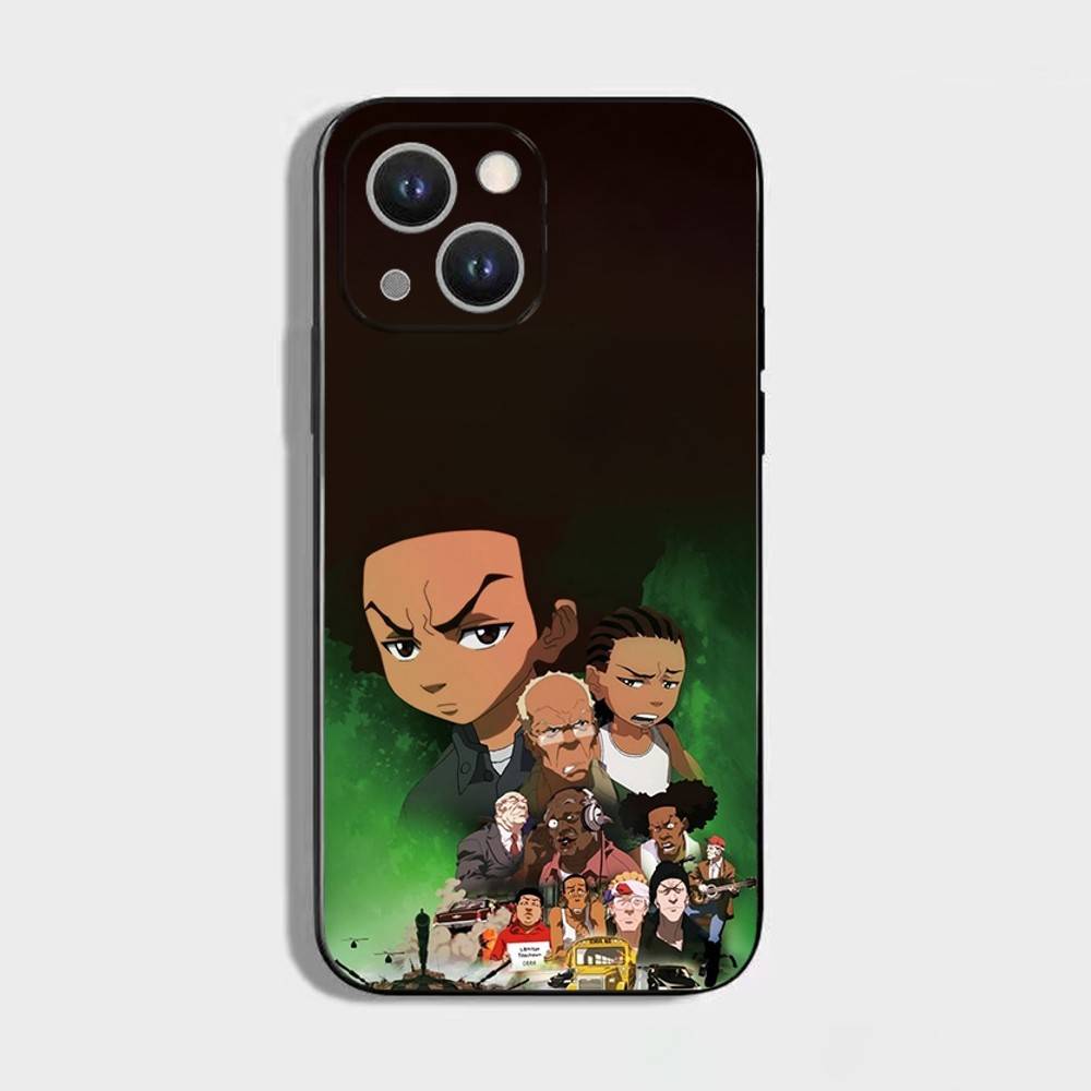 Cartoon The B-Boondocks Phone Case For iPhone 16,15,14,13,12,11 Plus,Pro Max,XS,X,XR,SE,Mini,8,7,Soft Silicone Black Cover
