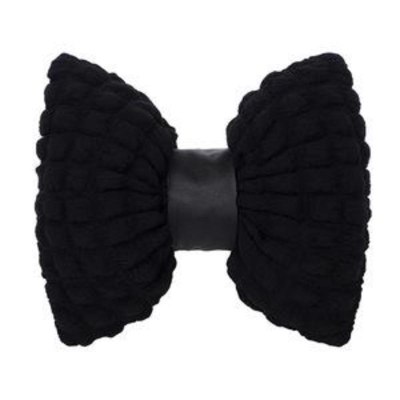 Bubble Velvet Bowknot Car Headrest Fashion Style Waist Cushion Automotive Interior Four Season Universal PP Cotton Pillow Removable and Washable