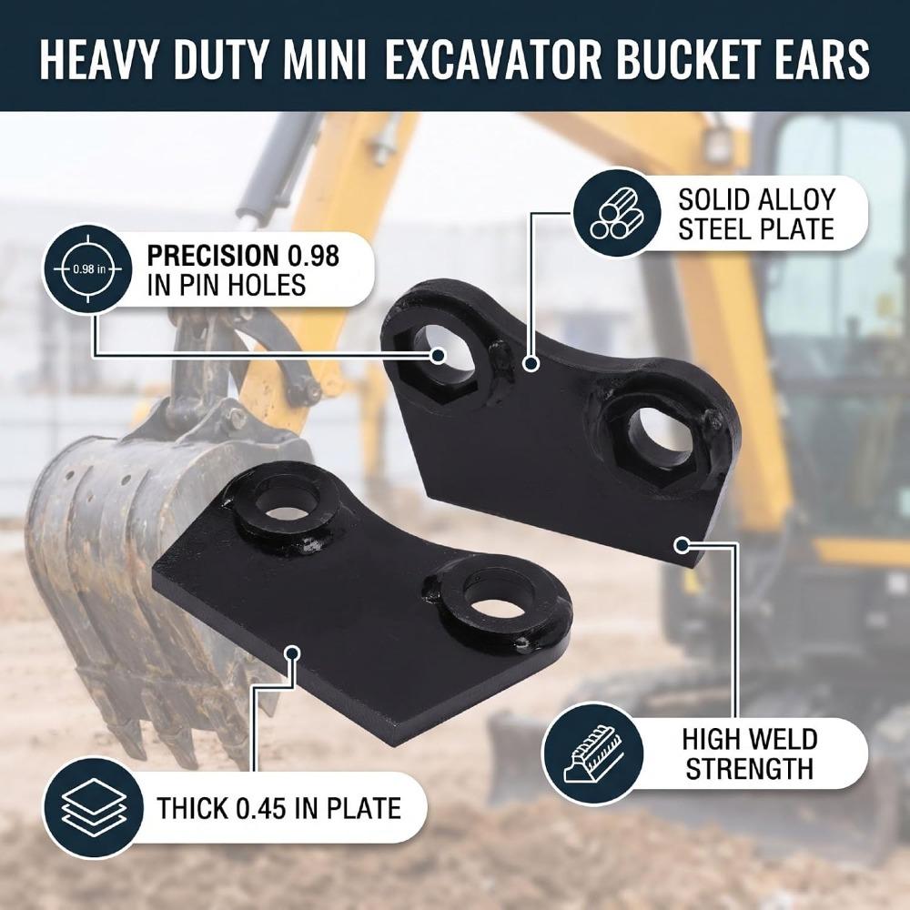 2pcs Weld On Design Excavator Bucket Attachment Excavator Bucket Pin Ears For Mini Excavators