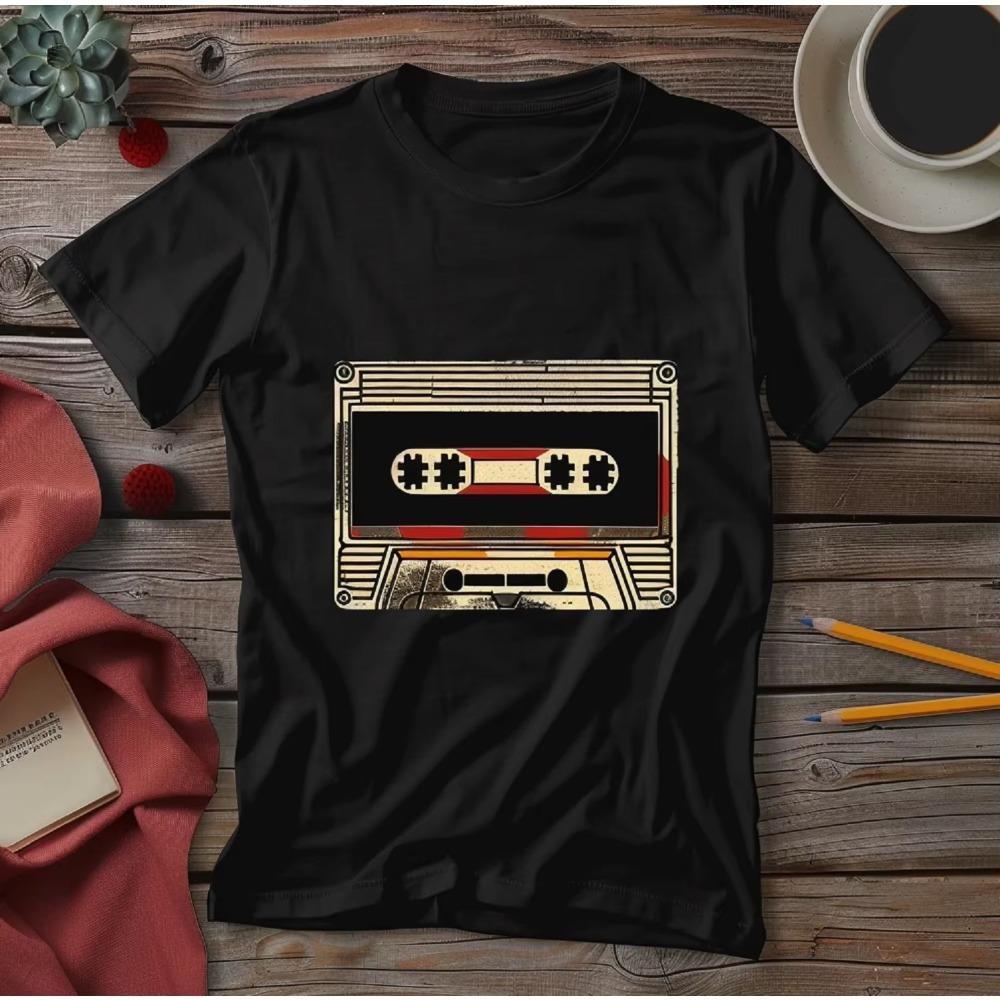 

Футболка для мужчин в стиле винтаж 1980-х годов с надписью Tape Memories Everlasting Music Мужская одежда Уличная одежда с принтом Футболки с графикой L бежевый