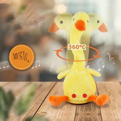 Cute Repeating Talking Duck Children'S Plush Toy Fun Gift Twisting Imitation Talking Dancing Music Recording Toy Educational