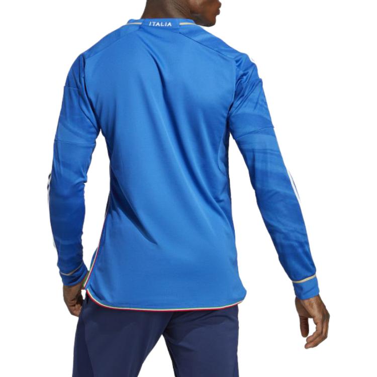 adidas Italy 2023 Home Long Sleeve Jersey Blue Men Streetwear HS9893