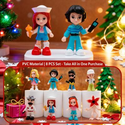 PVC-Material | 8-teilige Vintage Sci-Fi Niedliche Charakterfiguren - Desktop-Dekoration, Sammlerstück & Weihnachtsgeschenk