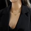 Gold Plated Emerald Square Y-Drop Lariat Necklace, Dainty Adjustable Bead Chain for Women, Elegant Daily Jewelry