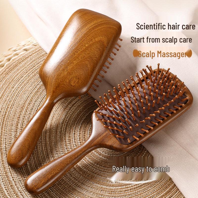 Sandalwood Air Cushion Scalp Massage Comb: Anti-static Women's Hairbrush