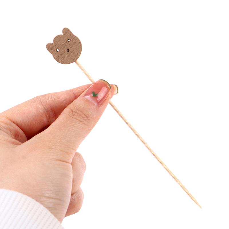100Pcs Dekorative Zahnstocher Bär Cocktail Sticks Obst Spieße Party Dekoration