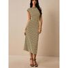 European Cross-Border Striped Knit Sleeveless Sheath Dress 2026 - Mid-Length Slim-Fit Women's Fashion