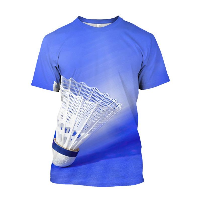 T-shirt Imprimé 3D Hot Blood Badminton Vêtements de Sport Loisir Streetwear T-shirt Oversize Manches Courtes Pulls Haut