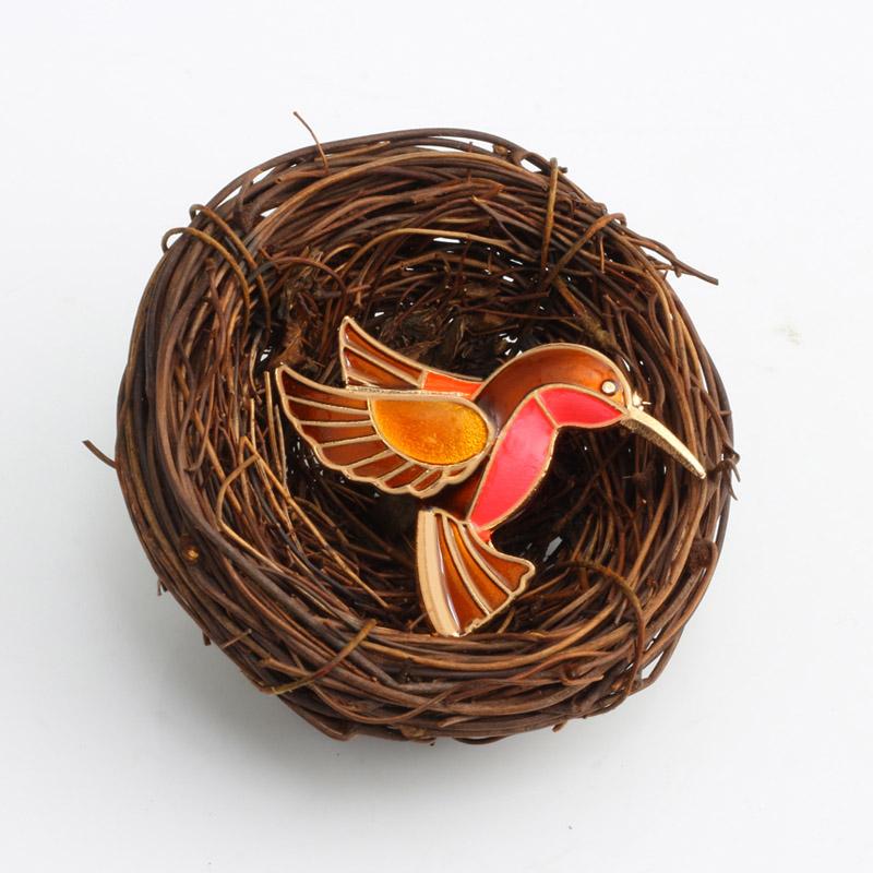 Vintage Jewelry Brooches for Women Colorful Enamel Pins Metal Birds Cute Broach Bird Hummingbird Badge High Quality Accessories