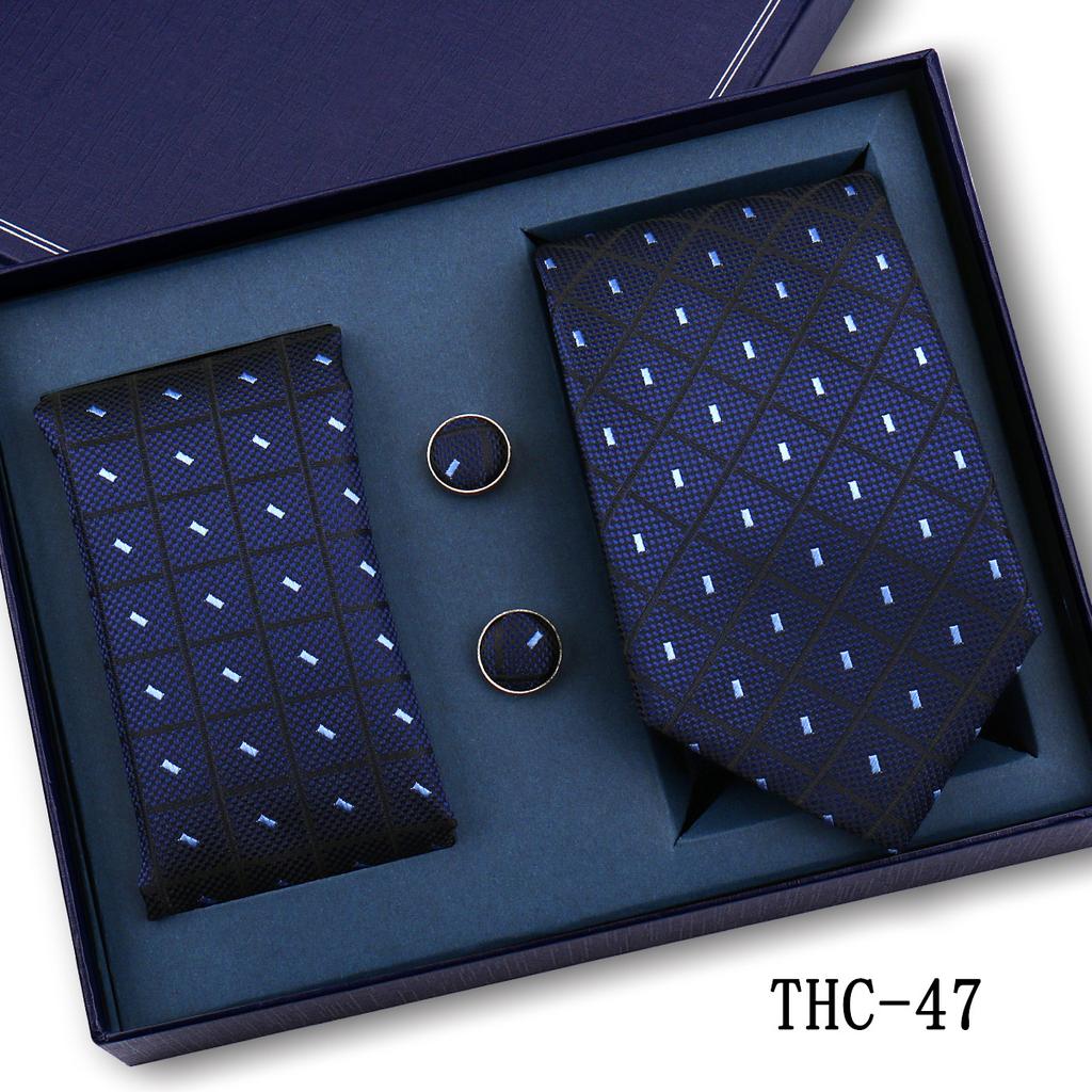 Men'S Business Tie Pocket Square Scarf Gift Box Set Formal Wedding Professional Shirt Trendy Tie Worker
