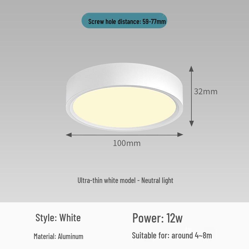 Round Surface-Mounted LED Ceiling Light for Living Room, Bedroom, Entrance, Corridor, Aisle, Home Spotlight