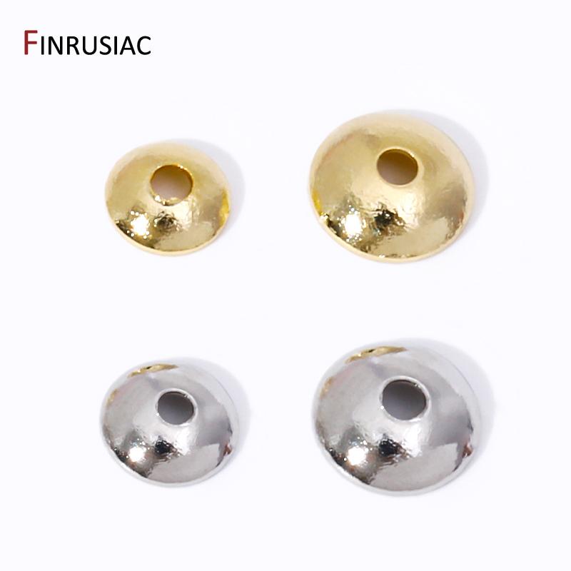 3/4mm 14K Gold Plated Brass Round Bead Caps Fitting,Bead End Caps For Jewelry Making Needlework Spacer Bead Caps DIY Accessorie