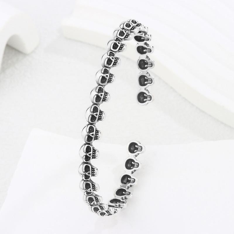 Exotic Simple Skeleton Bangle 925 Sterling Silver Retro Personalized Bone Exquisite Opening Bracelets TYB643