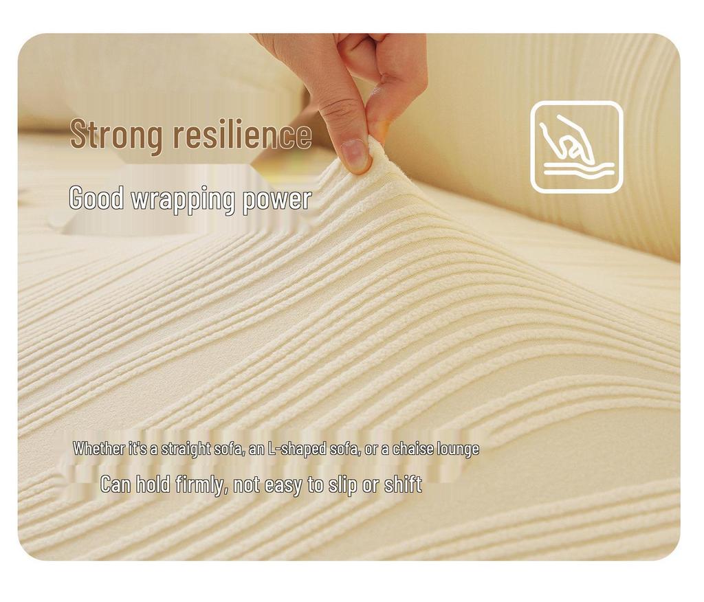 Asakawa Elastic All-Season Universal Sofa Cover - Cream Style