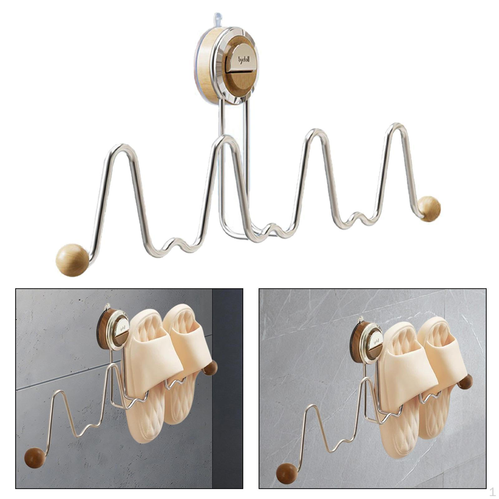 

Держатель для тапочек для ванной комнаты, вешалка для дома, полка без сверла, стойка из нержавеющей стали для душа Wood