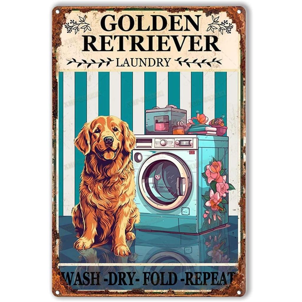 Vintage Metal Sign Funny Animal Bathroom Wall Decor Home Art Tin Plate