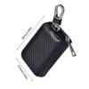 Sacoche pour Clés de Voiture à Fermeture Éclair avec Blocage de Signal RFID, Porte-Clés en Cuir PU, Sac Faraday, Pochette Antivol, Boîtier Anti-Hacking, Bloqueur