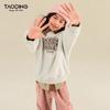 TaoDing Girls' Fleece Lined Letter Print Pullover Sweatshirt