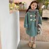 Girls' Thickened Leather-and-Fur-Combined Coat: Fashionable Mid-Length Winter Coat for Kids