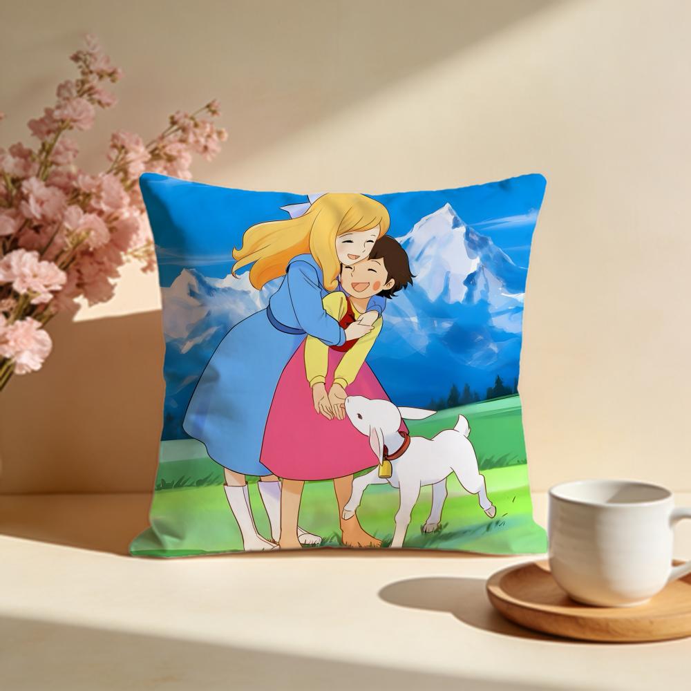 Trendy HHeidi Girl of the Alpsed Cushion Cover Stylish Washable Pillow Cover Ideal for Couch Bedroom Car Decoration