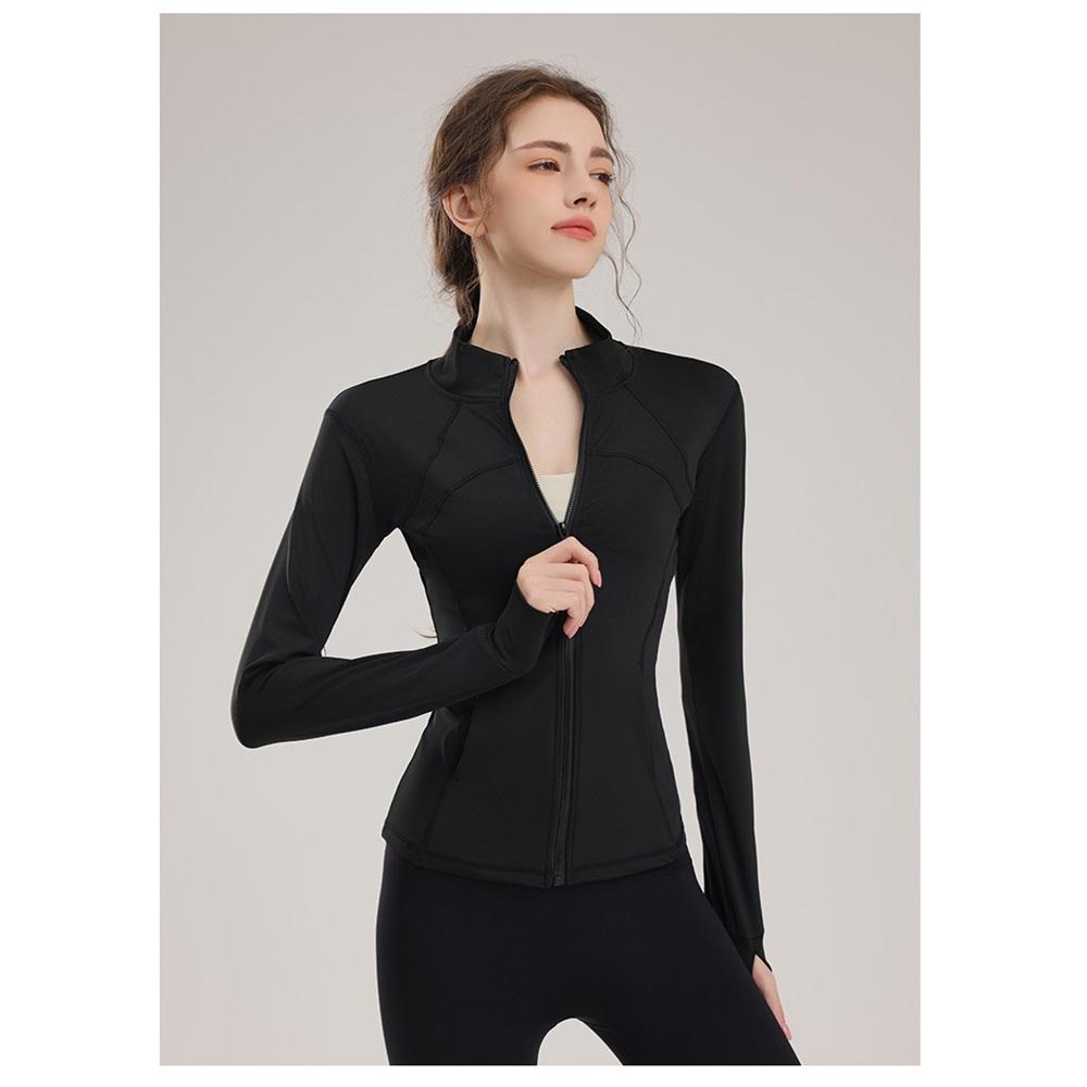 New Sports Jacket For Women With Nude Feeling, Slim Fit And Slimming, Zipper Yoga Suit, Long Sleeved Outdoor Running And Jumping Exercise Fitness Top