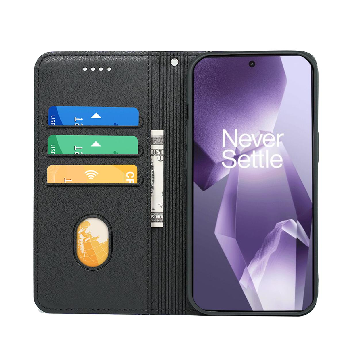 

HX01 For OnePlus 13R 5G Wallet Case Magnetic Closing PU Leather Phone Cover Red