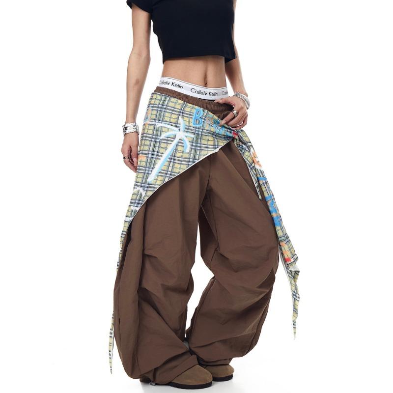 Retro Design Tooling Paratrooper Pants for Men and Women, Summer New Loose Pleated Wide-leg Trousers