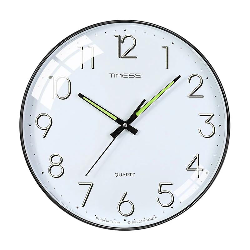 

Luxury Luminous Wall Clock Modern Design Creative Silent Calendars Clcoks Wall Watches Home Decor Living Room Decoration Gift 12 inch белый