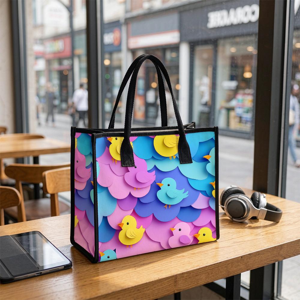 Cute Cartoon Bird Tote Bag Fashion Casual Large Capacity Daily Shopping Shoulder Handbag
