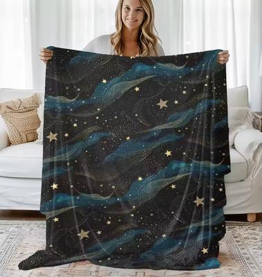 Himmlische Plüschdecke Sternenhimmel Überwurf, Gemütliche Wohnkultur Wohnzimmer, Schlafzimmer, Heimdeko, Decke