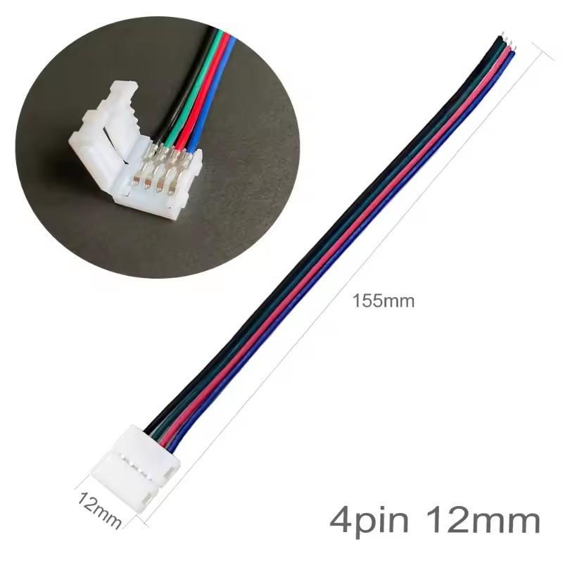 10Pcs 2/3/4/5/6Pin Solderless Led Strip Light Connectors 5Mm 8Mm 10Mm 12Mm For 2835 5050 Led Strip Wire Pcb Ribbon 15.5Cm