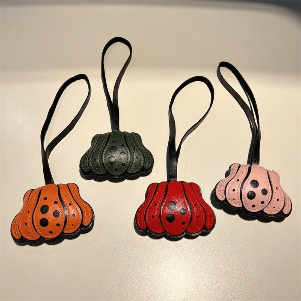 Polka Dot Pumpkin Keychain Solid Color Beg Accessories Gift Halloween Bag Pendant Bag Charm