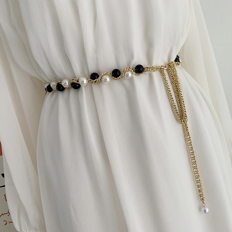 Elegant Black And White Beaded Belt For Women Chic Woven Style For Every Occasion