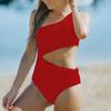 2025 Summer New Women's Swimsuit One Piece Bikini Cross Solid Shoulder Conservative One-piece Bikinis Y2k