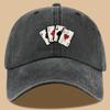 1pc Vintage Poker Print Trucker Hat Breathable Adjustable Baseball Cap for Walking Appropriate for Any Season