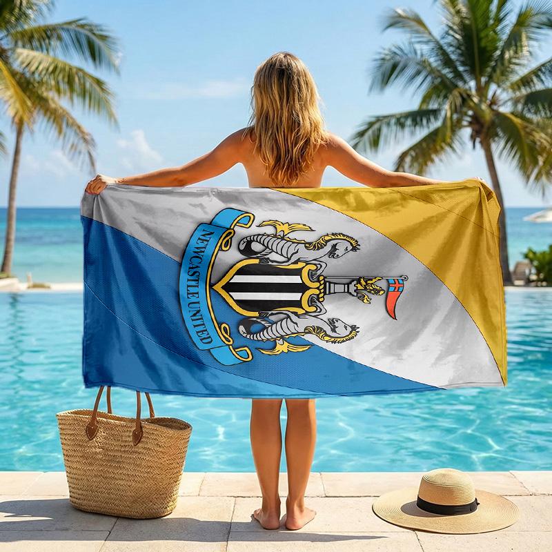 Asciugamano da Spiaggia Calcio Newcastle United Morbido Microfibra Asciugamano Estivo Asciugatura Rapida Assorbente per Spiaggia Piscina Viaggio