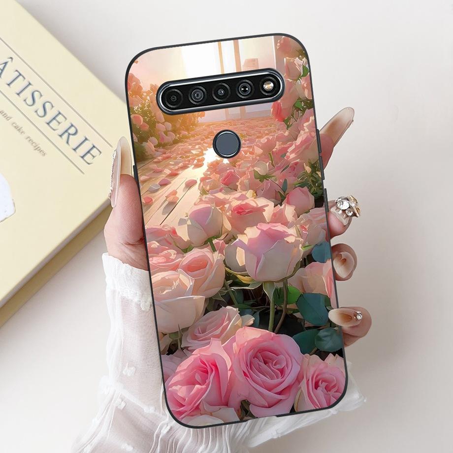 For LG K41s K51s K52 Q52 K61 Q61 K62 K22 2020 Phone Case Back Cover Soft Matte Silicone Slim Fundas Lovely Panda Rabbit Flower