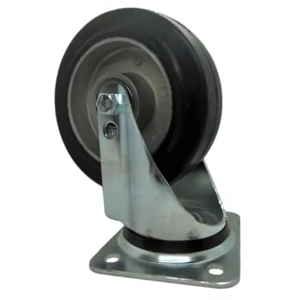 Swivel wheel, trolley set, 125mm, 200kg, JPAB 1251, aluminum-rubber