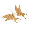 Gold PVD Plated Titanium Steel Dove of Peace Dangle Earrings for Women Non Tarnish Metallic Pendant Jewelry