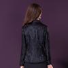 Spring Black Jacquard Women's Slim Fit Waist-Cinching Short Jacket