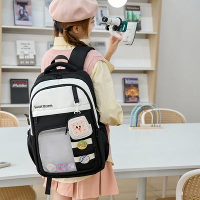 Simple Schoolbag Female Middle School Students Large Capacity Junior High School Children Backpack Backpack Fashion