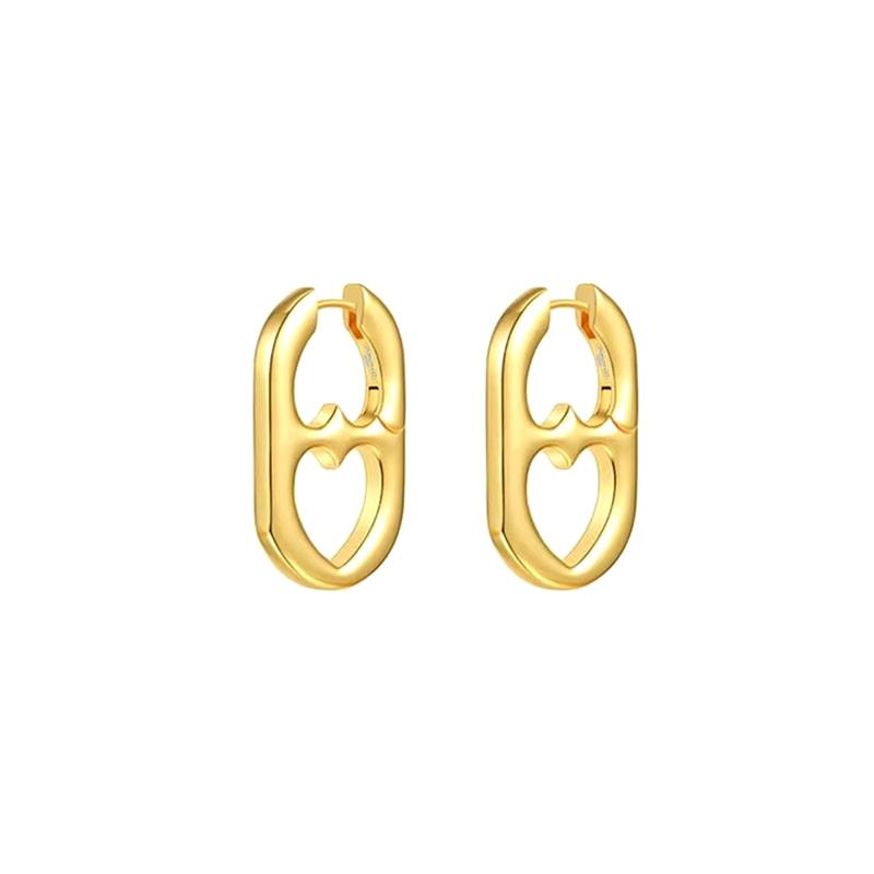 

Silver Color Stainless Steel Hollow Heart Hoop Earrings For Women Girls Personality Korean Wedding Party Birthday Jewelry A