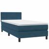 Box Spring Bed with Mattress & LED Lighting Dark Blue 80 x 220 cm Velvet