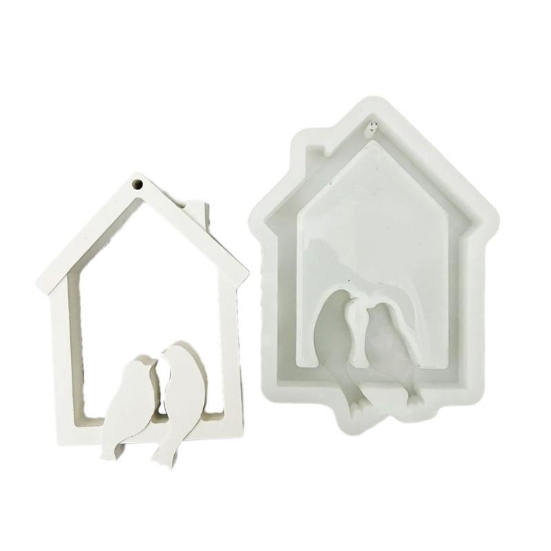 Birds House Wall Hanging Decorative Silicone Molds Hanging Ornament Molds Plasters Castings Molds Home Decorations